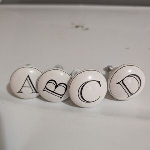 Hobby Lobby White Alphabet Knobs